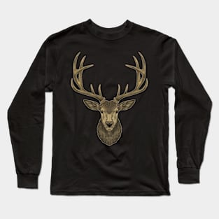 Deer Head With Trophy Antlers Long Sleeve T-Shirt